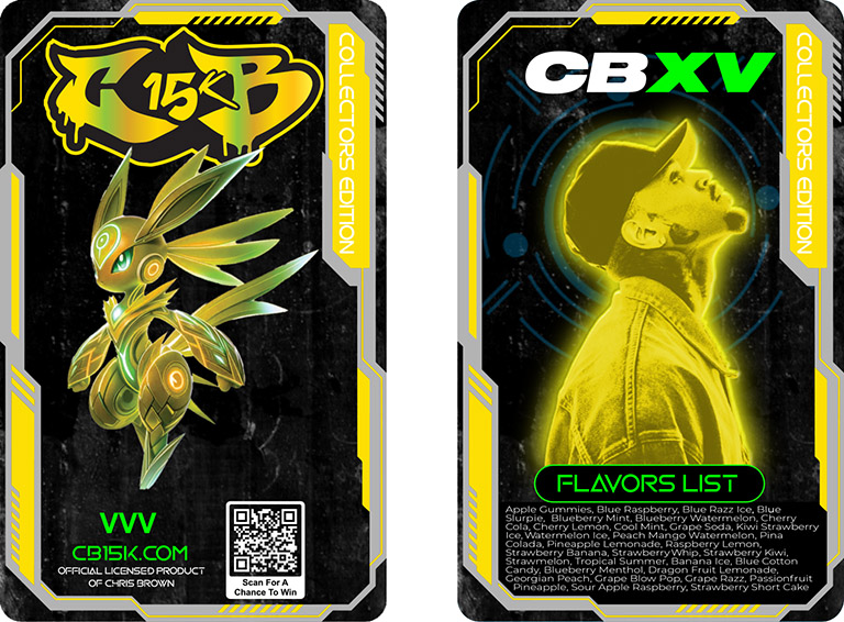 Chris Brown CB15K vape disposable divice collectable card VVV